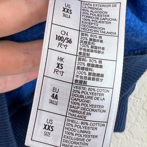 Disney Parks Striped Mickey Fleece Lined Full Zip Front Hoodie Size XXS - Picture 4 of 7